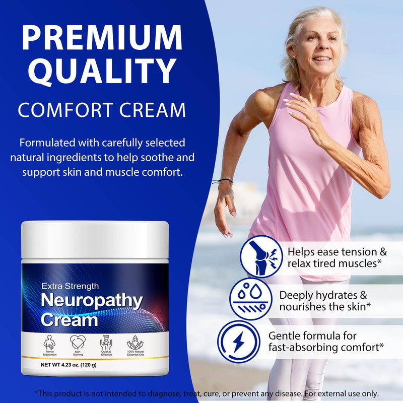 Neuropathy Cream Extra Strength, Natural Muscle & Joint Massage Gel Cream for Feet, Legs, Hands, Back, with Arnica, Lavender & Vitamin B6