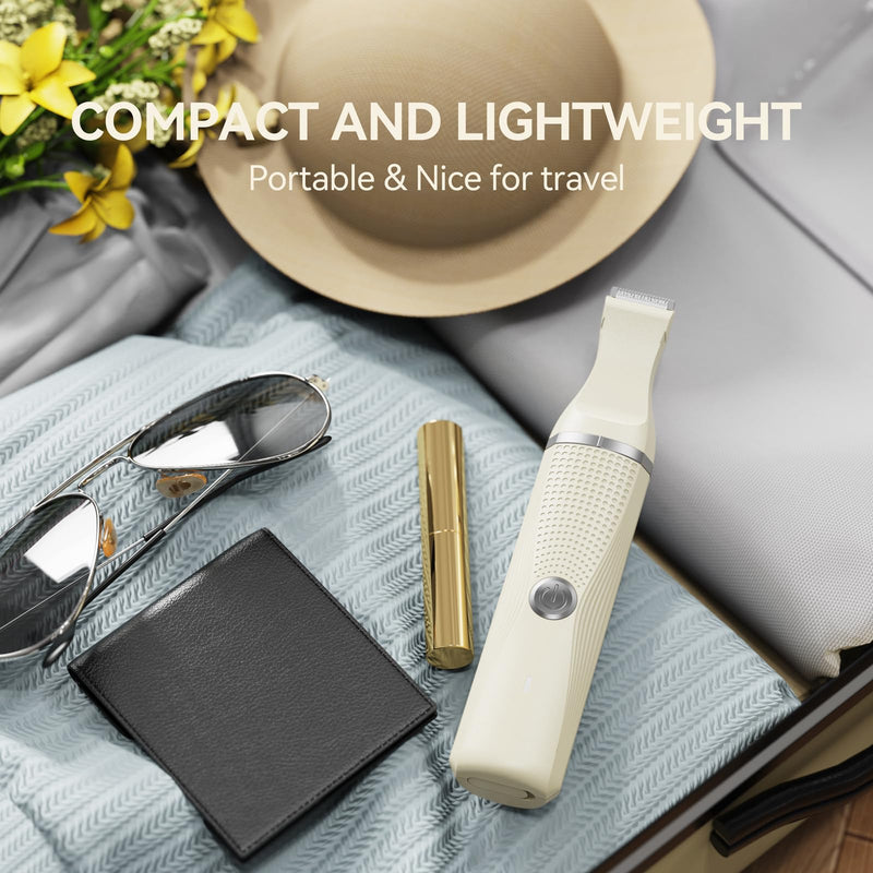 [Australia] - 3-in-1 Electric Razor for Women - Waterproof Bikini Trimmer,Rechargeable Electric Shaver for Lady,Pubic Hair Trimmer Women,Personal Trimmer Groomer for Body Hair (Cream, LY) Cream 