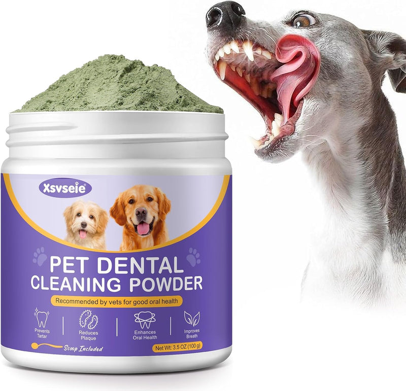 Dog Teeth Cleaning Powder for Dog Bad Breath Treatment, Dog Dental Powder for Dog Breath Freshener with Probiotics, Plaque Tartar Off Dog Tooth Powder Made Easy, Dog Dental Care, All Types Dogs - PawsPlanet Australia