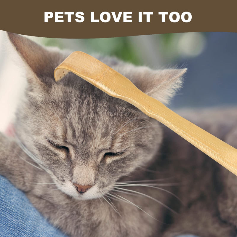 [Australia] - 2 Pack Wooden Bamboo Back Scratcher, 17 Inch Long Handle Back Scratchers for Adults Men Women, with Beautiful Gift Packaging 