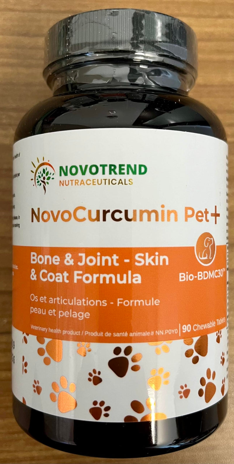 NovoCurcumin Pet+ BioBDMC30 Bone & Joint - Skin & Coat Formula - 90 Chewable Tablets - PawsPlanet Australia
