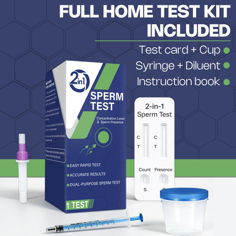 Sperm Check 2-in-1 at-Home Male Fertility Test – Easy One-Step Semen Analysis, Reliable Screening for Conception Readiness & Accurate Concentration Results in Minutes. 1 Count (Pack of 1)