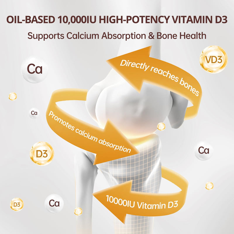 300 Pcs 2 in 1 Vitamin D3 10000 iu Plus K2 (MK-7) 200 mcg Virgin Coconut Oil Softgels with Vitamins D & K Supports Calcium Absorption, Bone, Immune, & Heart Health – Easy to Swallow 10000 IU Coconut Oil 300 Softgels