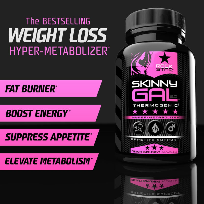 [Australia] - Weight Loss Pills for Women ‚Äì Rockstar Skinny Gal Thermogenic Fat Burner, Fast-Acting Appetite Suppressant & Metabolism Booster, Max Strength, Keto Friendly 