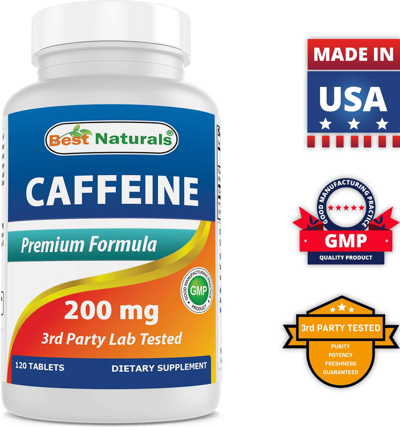 [Australia] - Best Naturals 3 Pack Caffeine Pills 200mg Tablets - Non Habit - Proven No Crash or Jitters - Total 360 Tablets 120 Count (Pack of 3) 