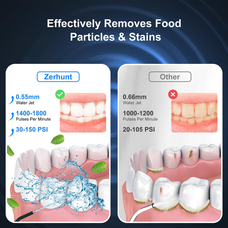 [Australia] - Water Dental Flosser Pick for Teeth: 4 Modes Cordless Portable Water Flossers Teeth Cleaner Rechargeable 300ML IPX7 Waterproof Oral Irrigator Flossing Cleaning Picks for Home Travel Black 