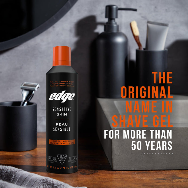 [Australia] - Edge Shaving Gel for Men, 9.5oz, 2 Pack Mens Shave Gel with Aloe, Mens Shaving Cream Sensitive Skin Shave Gel - Moisturizes, Protects, and Soothes 