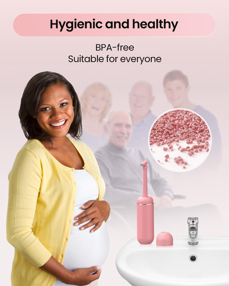 [Australia] - Portable Bidet for Postpartum/Perineal Care,Manual Handheld Peri Bottle for Feminine Hygiene & Travel, 380ml Leakproof,BPA-Free Sprayer for Men/Women/Baby (Pink, General) Pink 