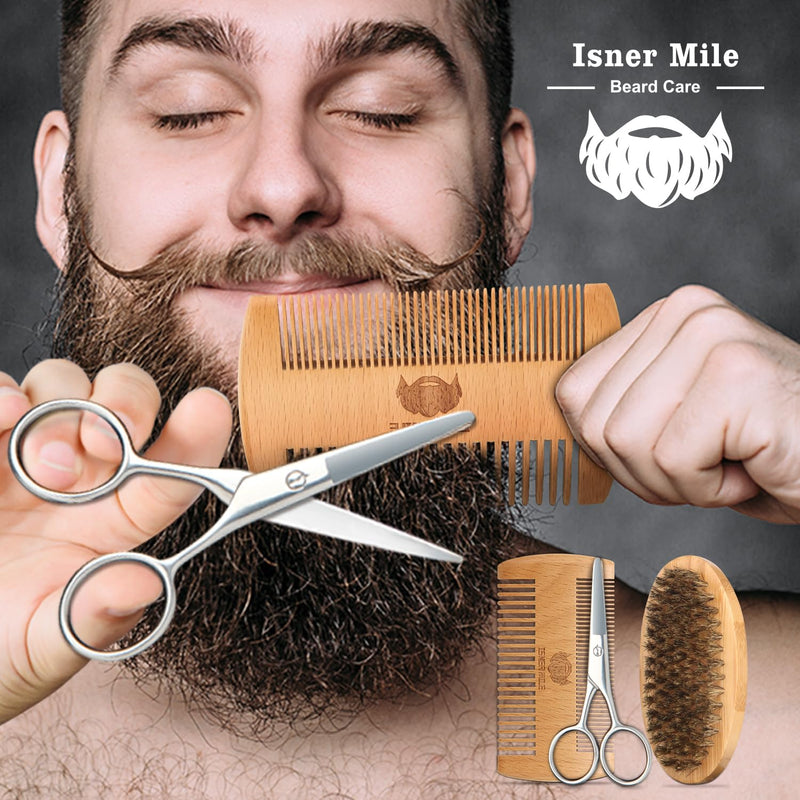 [Australia] - Beard care set for men - beard growth kit with beard oil, beard brush, beard balm, beard comb, beard wash, beard scissors, gifts for men dad argan oil 