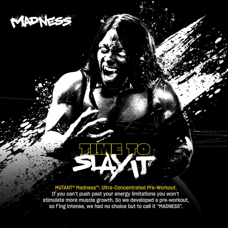 MUTANT Madness | Ultra-Concentrated Pre-Workout Supplement | 360mg Caffeine, 4g Pump & Performance Blend, Beta-Alanine, Energy & Focus | 30 Serving | Lemonade 30 servings (225 g)