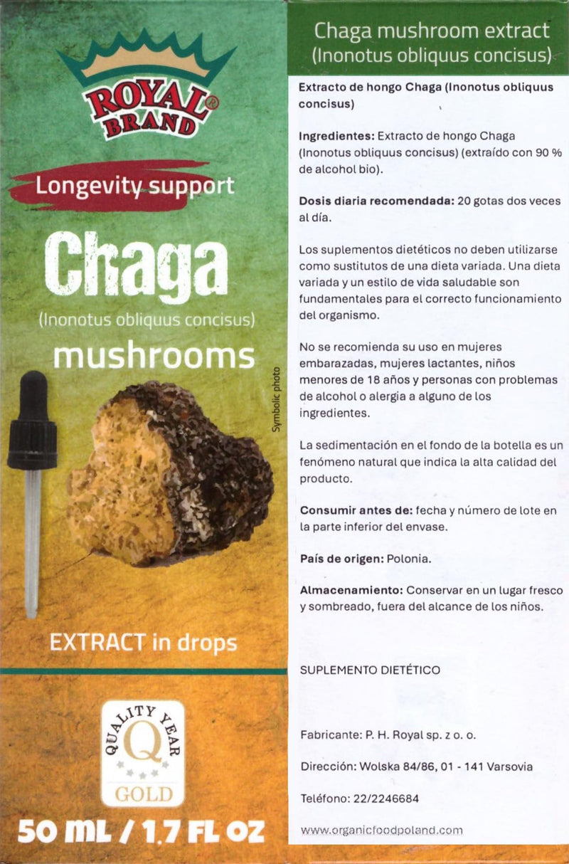 Chaga Extract Drops 50 ml / Chaga Mushroom / Better Than Chaga Mushroom Capsules / Liquid Extract Drops / 1.7 FL OZ
