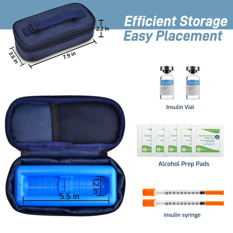 [Australia] - Insulin Vial Cooler Travel Case,Diabetes Carrying Insulated Bag for Supplies Keep Medicine Cool,Diabetic Small Bottle Protector Kit for Storage,Portable Mini Pack with Protective Ice Brick Small--Fits Vial 