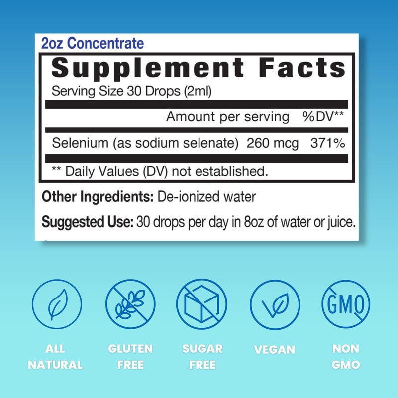 [Australia] - Eidon Ionic Minerals Liquid Selenium, Selenium Drops, Sodium Selenate Supplement, Support Liver Health and Thyroid Function, Immune System Support, 2 oz 