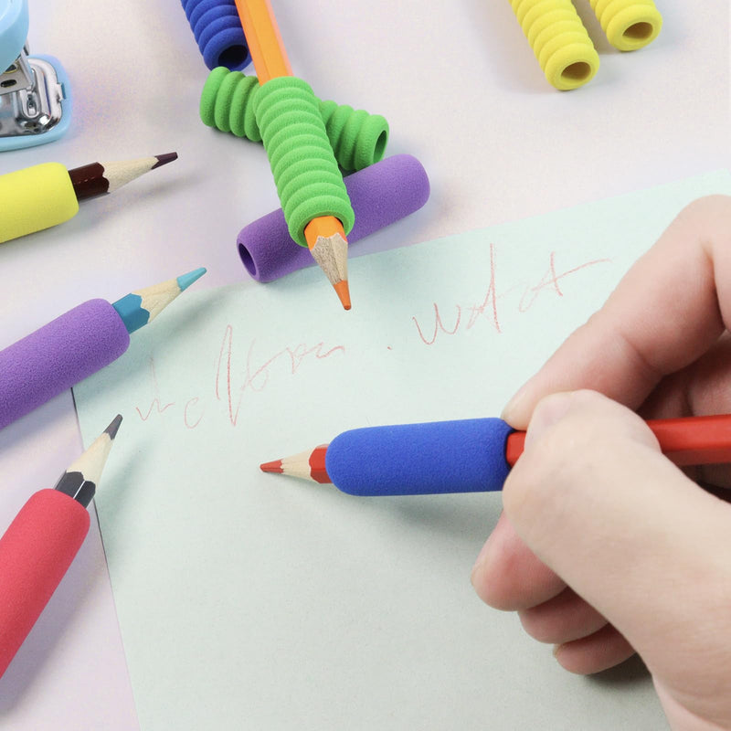 [Australia] - Pencil Grip Soft Foam Pencil Grips for Handwriting 1.5 Inch Comfort Pencil Holder for Writing Aid 5 Color (15 Pcs Classics) 15 Pcs Classics 