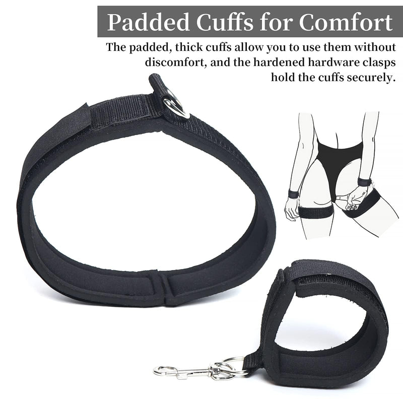 Sex Bondage Wrist & Thigh Cuffs BDSM Restraints Set, Sex Toys for Women with Adjustable Leg Straps Handcuffs for Couple Beginner SM Game Play