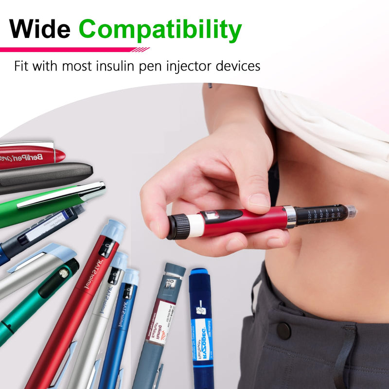 [Australia] - Insulin Pen Needles 31G 8mm (5/16"), Diabetic Needles for Insulin Injections, 100 Ct, Universal Fit, Compatible with Most Pen Injector Device, Super Thin 