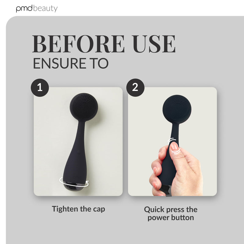 PMD Clean - Smart Facial Cleansing Device with Silicone Brush & Anti-Aging Massager Black