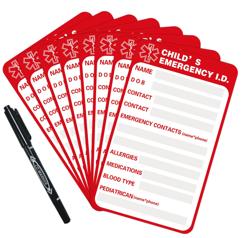 [Australia] - Car Seat Emergency Info StickerÔºåEmergency Contact CardÔºåWaterproof Car Decorative Stickers - Personalized Car Stickers,10-Pack, Red 