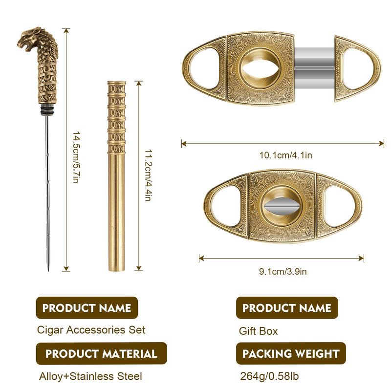 [Australia] - Scotte V-Cut Cigar Cutter Guillotine Precision Cigar Draw Enhancer Tool Needle & Sharp Perfect Cigar Cutters Cigar Accessories Set 