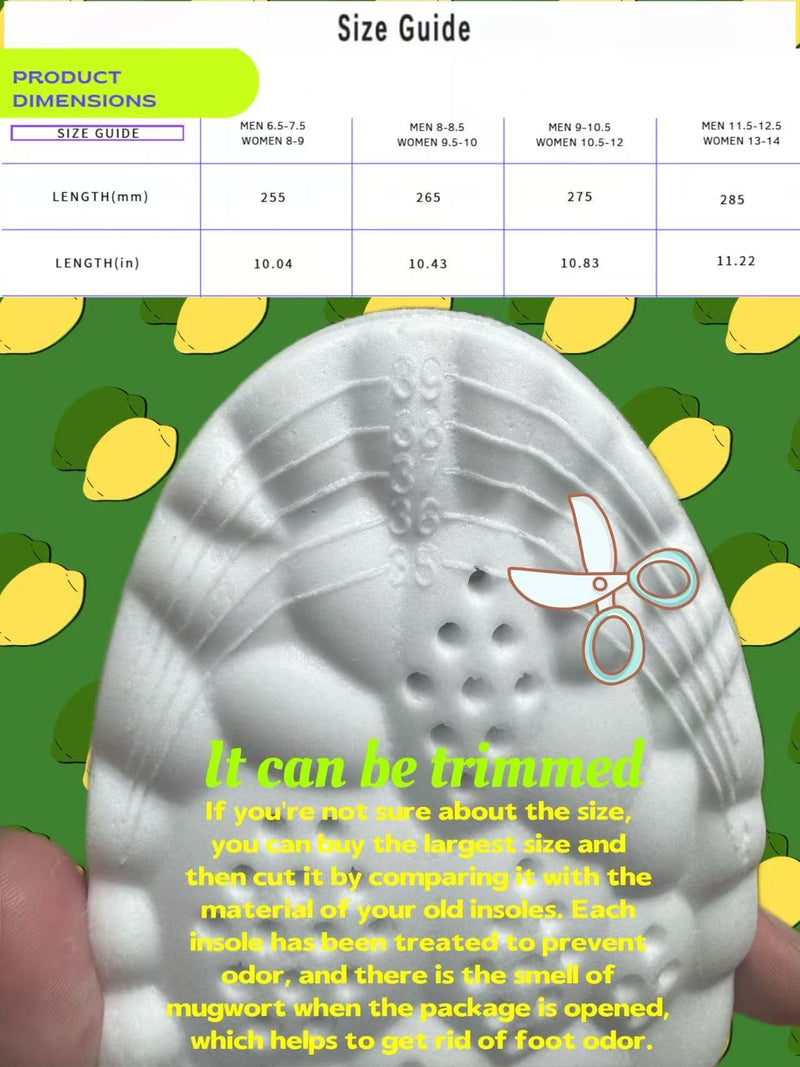 [Australia] - Insoles for Women Man,Cloud Soles for Men Women,4D Cloud Soles for Men,Anti Fatigue, Shock Absorption, Foot Pain Relief (Gray, S) Gray Gray:Men: 6.5-7.5/Women: 8-9 