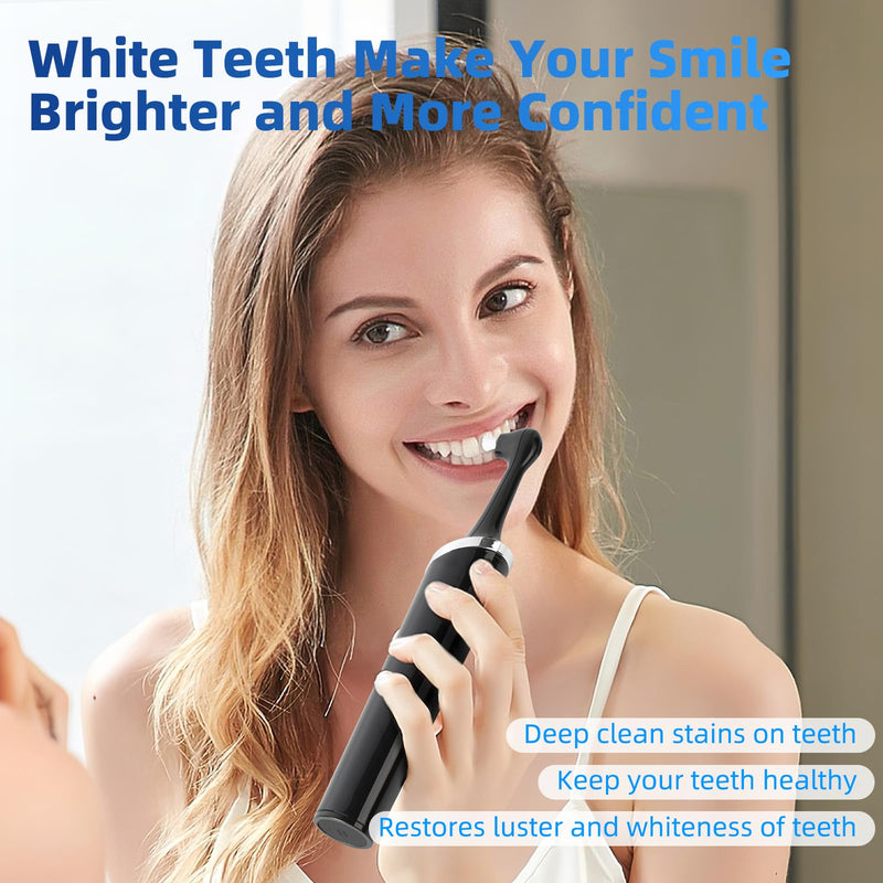 [Australia] - Tooth Polisher,Rechargeable Teeth Whitening Kits for Teeth Daily Cleaning and Whitening,Dental Polisher with 2 Set Polishing Brush Heads,LED Light,5 Speed Modes,Waterproof 