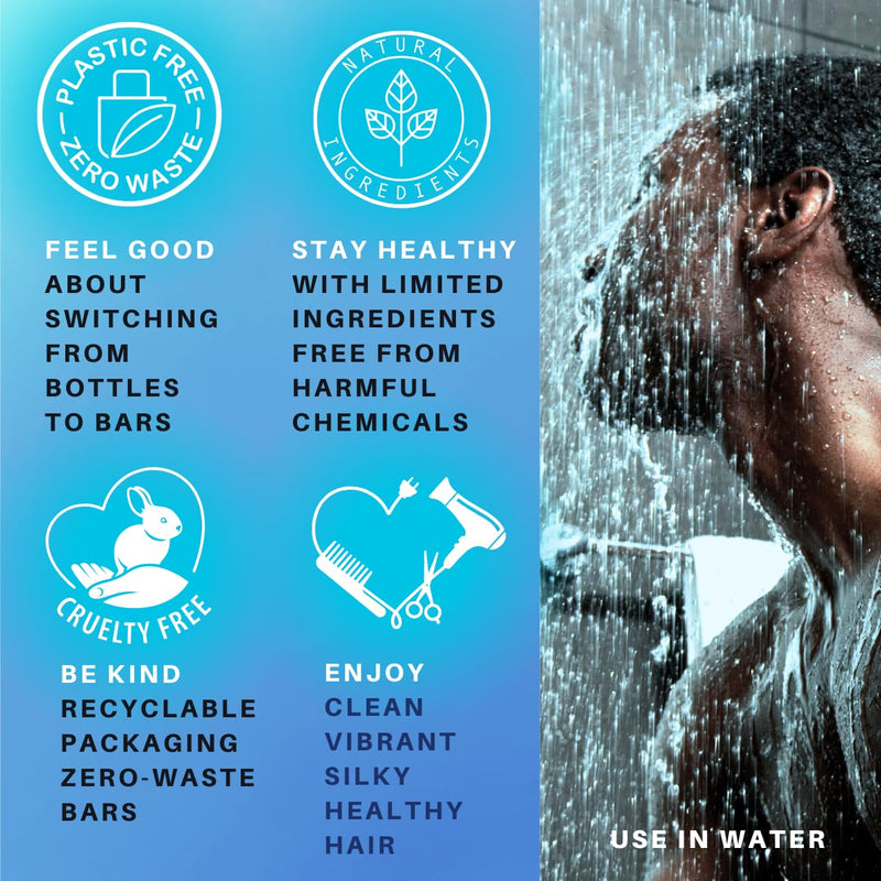 Spiraleaf Shampoo & Shave Bar – Plant-Based Shampoo & Shave Bar for All Hair Types, Concentrated Formula with Essential Oils, Limited Ingredients,USA Made, 2.25oz -Unscented Unscented