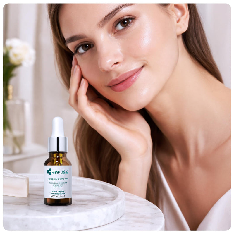 Supreme C5 Vitamin C Eye Gel, Lightweight Under Eye Gel-Cream with 5% Vitamin C, Hyaluronic Acid & Asiatic Acid, Helps Reduce Dark Circles, Puffiness, Under Eye Bags & Fine Lines, 0.5 fl oz