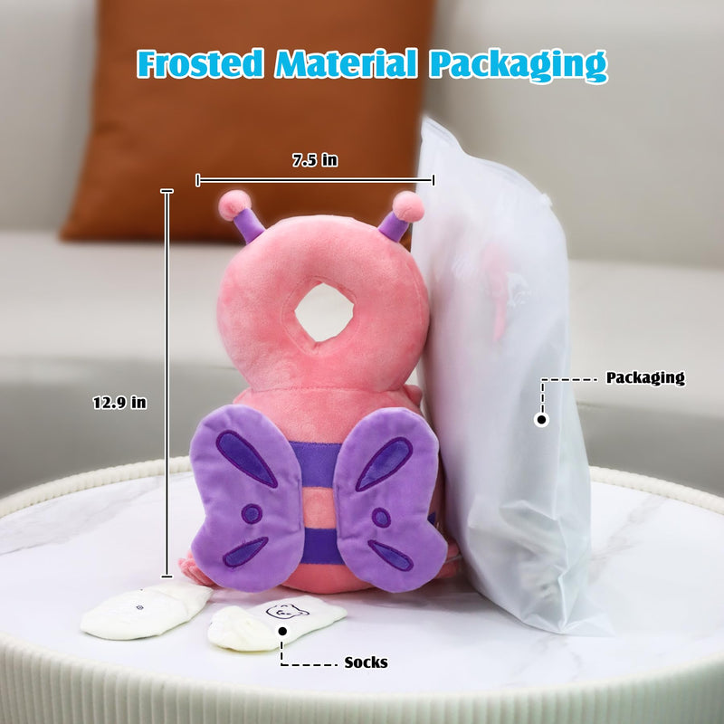 [Australia] - Baby Head Protector Cushion Toddler Backpack, Baby Safety Products for Toddler Head Protection for Crawling & Walking Pink Butterfly 