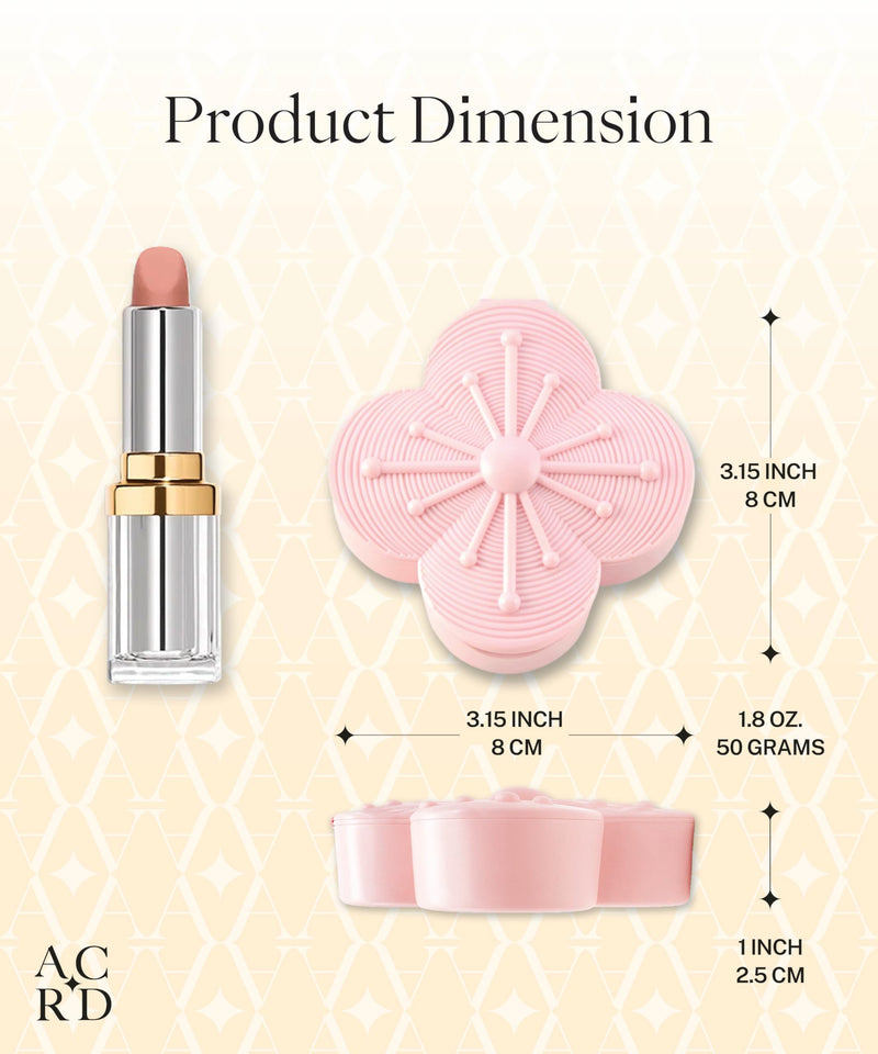 Bloom Charm Travel Pill Organizer, 5 Compartments with Mirror, Easy-Open Lock, Cute Compact Pill Box for Purse, BPA-Free Vitamin Case and Small Jewelry Storage, Blush Pink