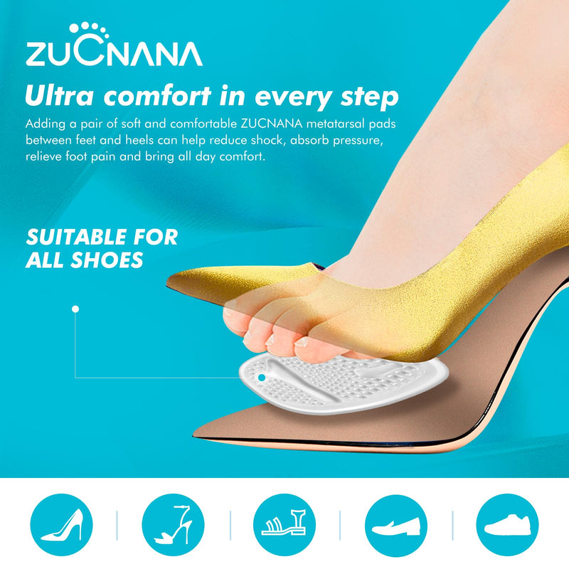 [Australia] - Ball of Foot Cushions (2 Pairs Gel Shoe Inserts), Heel Inserts for Women, Non Slip Heel Pads, Heel Cushions for Foot Pain Relief and Comfort | One Size Fits Any (Clear) Clear 