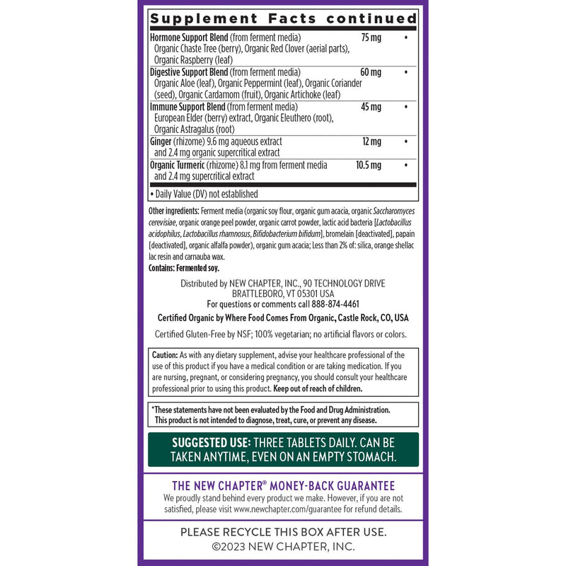 New Chapter Women's Multivitamin 40+ Advanced Formula for Heart, Hormone, Immune & Energy Support, Higher Levels of Whole-Food Fermented B Vitamins +D3, Made with Organic Non-GMO Ingredients, 96 Count 96 Count (Pack of 1)