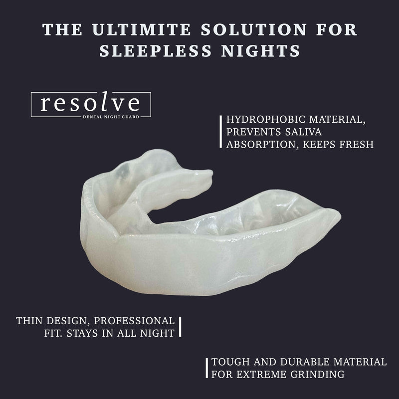Resolve Night Guard - Custom-Fit Professional Mouth Guard for Nighttime Teeth Grinding and Clenching, Relieve Tooth Pain at Night with 2-Pack Night Guard (Silver) Silver