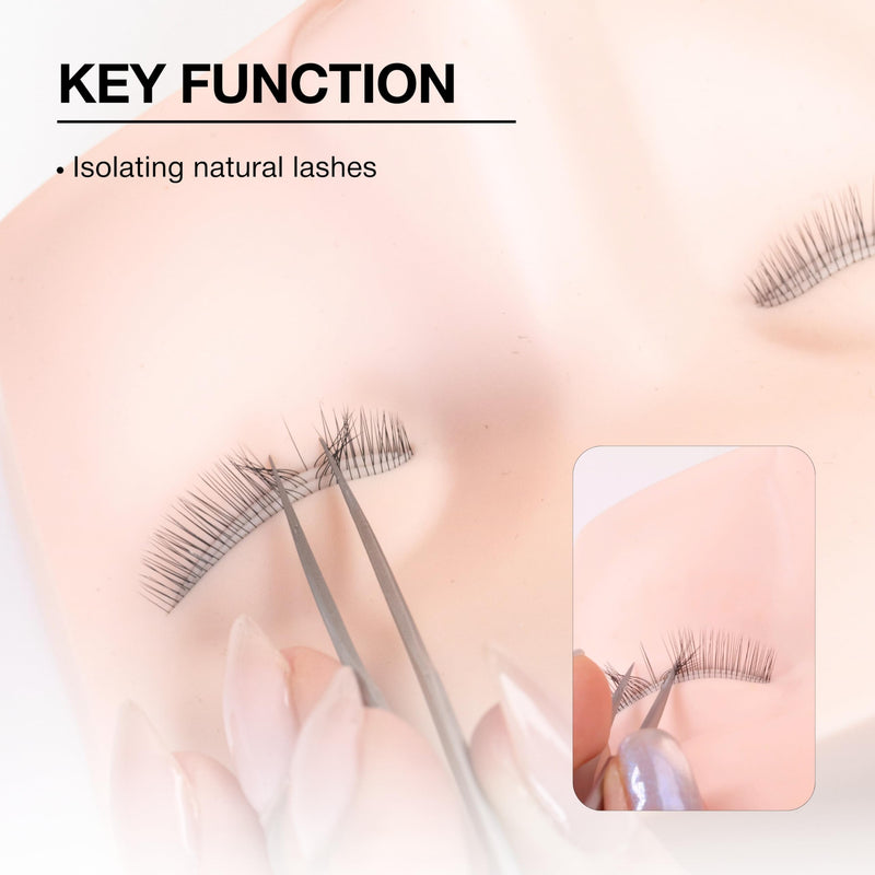 Curacoro EyeLash Tweezers - LashSmith Fine-tipped Lash Application Tool - Straight Isolation Tweezer for Every Lash Set Straight Isolation - Stellaris