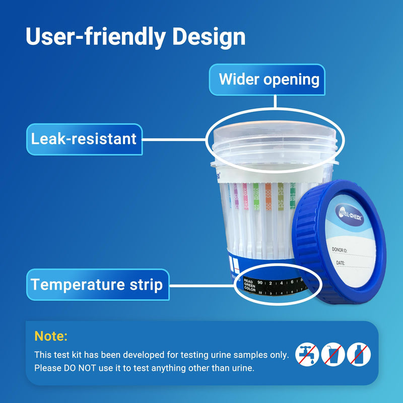 [4 Pack] HEAL-CHECK 14 Panel Drug Test Cup with Fentanyl for Home,Workplace | Screens THC, FEN, AMP, BUP, BAR, BZO, COC, MET, MDMA, OPI, MTD, OXY, PCP,PPX. Broader urine drug test kit for more confidence 4 PACK