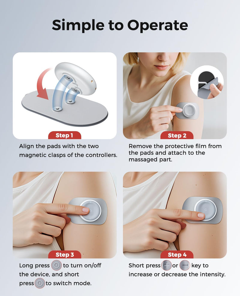 Wireless TENS Unit, Muscle Stimulator for Pain Relief, U8PRO TENS Machine | Dual Channel, Pocket-Size, EMS Massage with Charging Case, LED Screen, Portable Massager for Back, Shoulder, Waist, Red