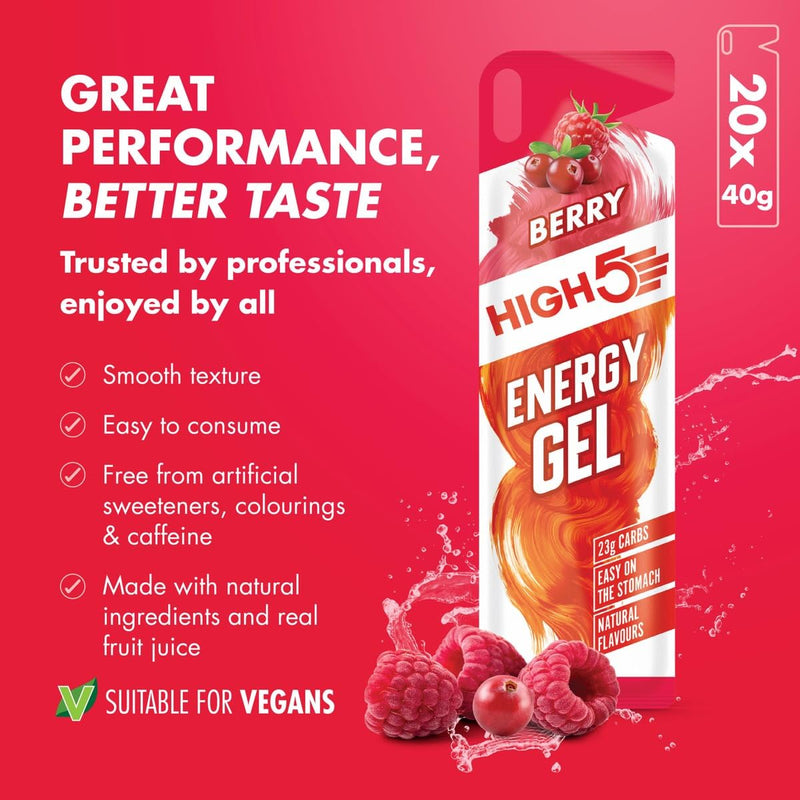 HIGH5 Hydration & Energy Bundle – Zero Electrolyte Tablets (Berry, 20) + Energy Gels (Berry, 20x40g) – Sugar Free Hydration, Vitamin C & Caffeine-Free Fuel for Endurance Performance