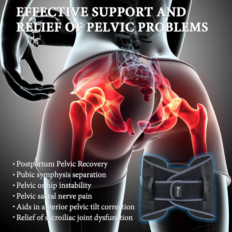 [Australia] - Inflatable Pelvic Support Belt for Women and Men, Adjustable Pressure SI Joint Brace for Postpartum Recovery, Pelvic Tilt Correction, Hip & Pubic Symphysis Pain Relief (L) Large 
