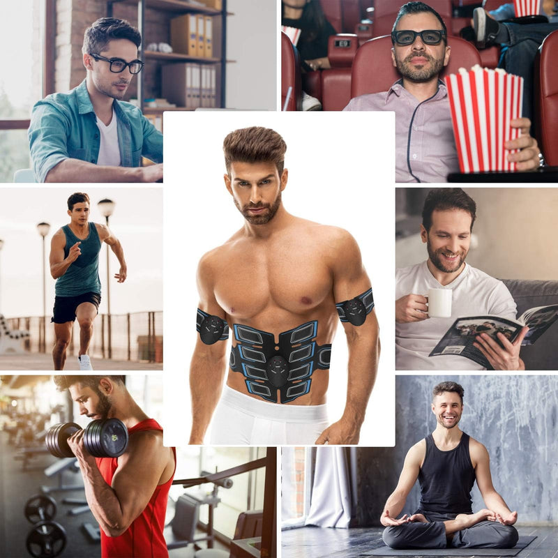 Abs Stimulator for Men Women, Portable Ab Stimulator Muscle Toner for Home Office Blue-02