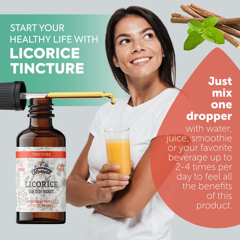 [Australia] - Licorice Tincture, Organic Licorice Extract (Glycyrrhiza Glabra) Dried Root, Herbal Supplement, Non-GMO in Cold-Pressed Organic Vegetable Glycerin 2 oz, 670 mg 2 Fl Oz (Pack of 1) 