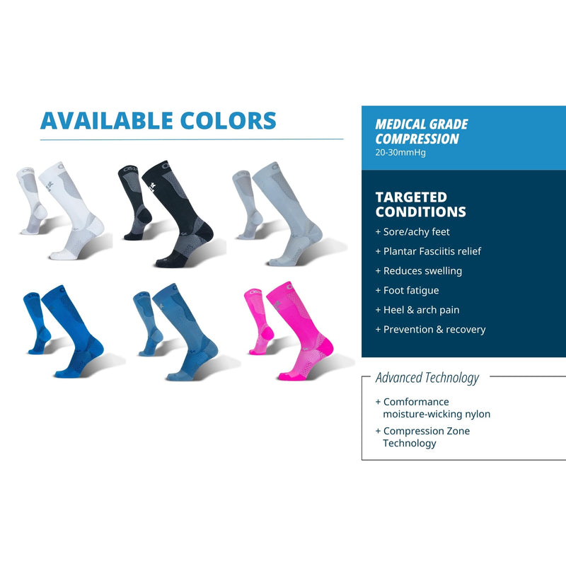 OS1st FS4 Compression Bracing Plantar Fasciitis Socks relives heel pain, improves circulation and overal foot health Small Blue