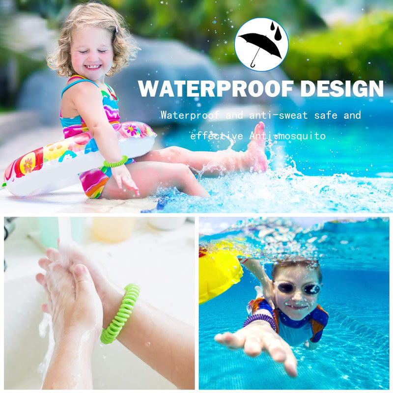 [Australia] - 20 Pack Mosquito Bracelets with 4 Patches - Waterproof Wrist Bands for Kids & Adults, Natural Deet-Free Resealable 