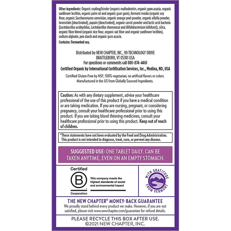 New Chapter Women's Multivitamin, Every Woman's One Daily 40+, Fermented with Probiotics + Vitamin D3 + B Vitamins + Organic Non-GMO Ingredients - 24 Count