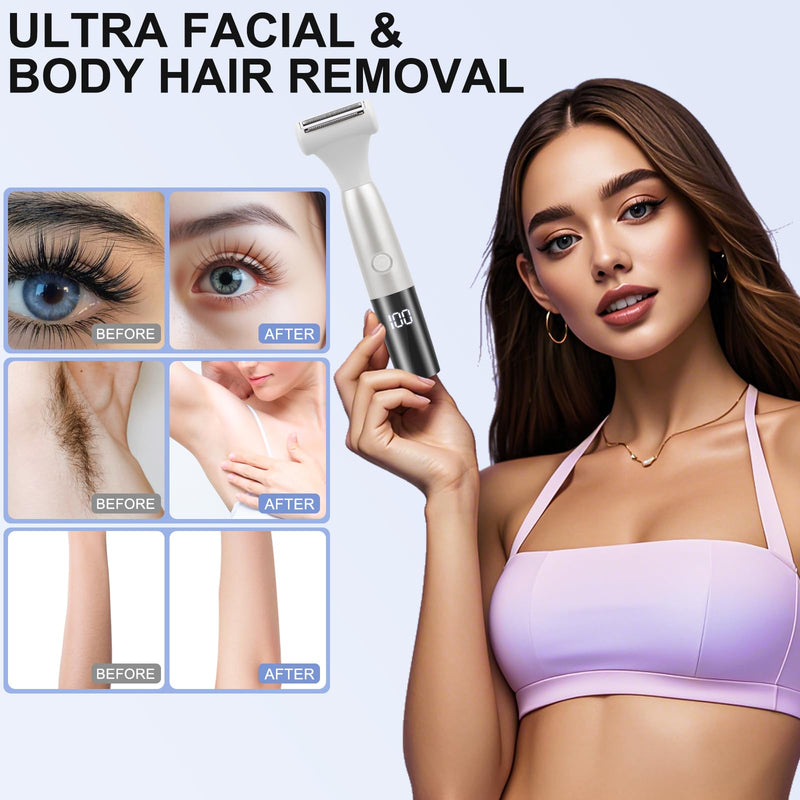 [Australia] - 5 in 1 Bikini Trimmer for Women - Electric Razors for Women, Cordless Rechargeable Electric Shaver, IPX7 Waterproof Wet Dry Lady Body Hair Remover for Face Nose Eyebrow Arm Leg Pubic Armpit Bikini 