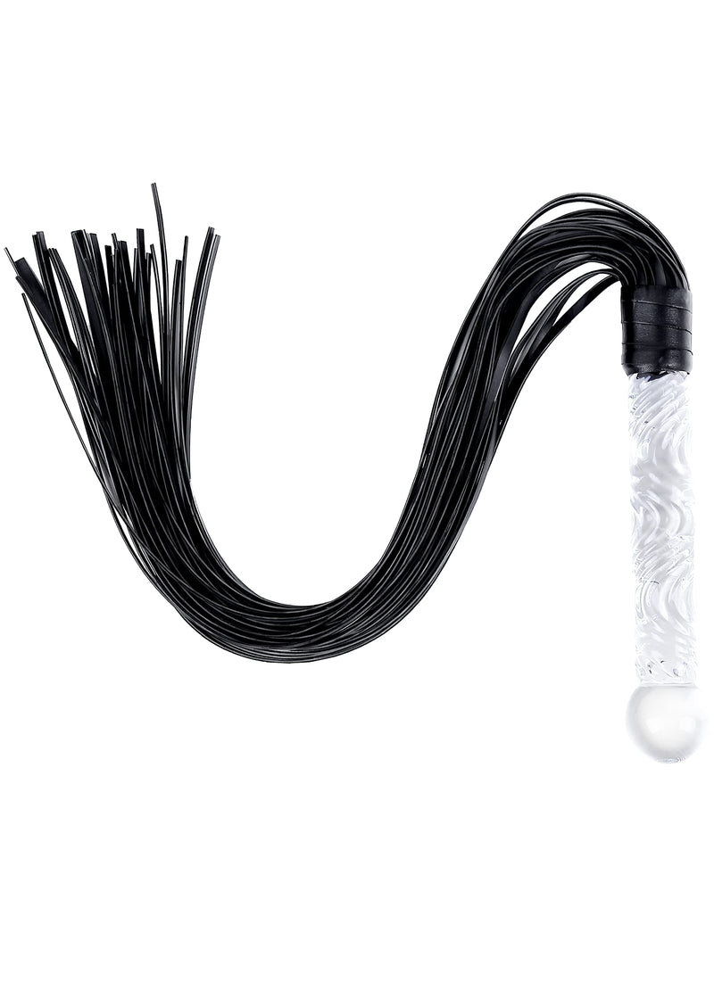 [Australia] - VFOX SM Whip Perfect for Couples Flogger Faux Leather BDSM Whip Anal Sex Masturbation Glass Whip Anal Toy Wand for Sex Play Whip Dildo Flogger Glass Dildo 