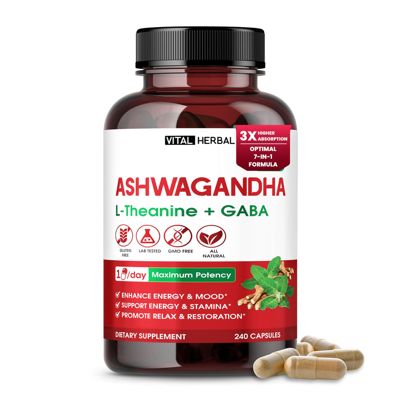 [Australia] - Ashwagandha Complex with L-Theanine, Turmeric, Rhodiola & St. John‚Äôs Wort ‚Äì Herbal Blend for Daily Wellness ‚Äì 240 Capsules 
