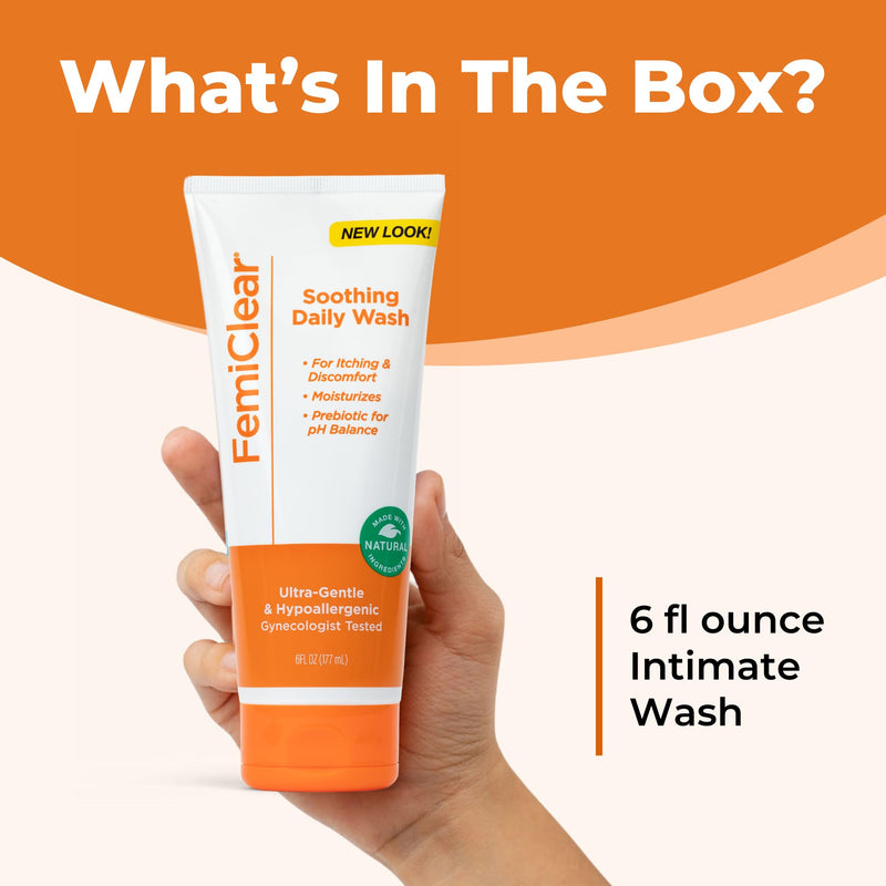 [Australia] - FemiClear Restoratives Soothing Feminine Wash - Feminine Care Wash for Itching & Irritated Skin, Feminine Hygiene Products, Essentials for Vaginal Health, PH Balance for Women (6FL oz) 