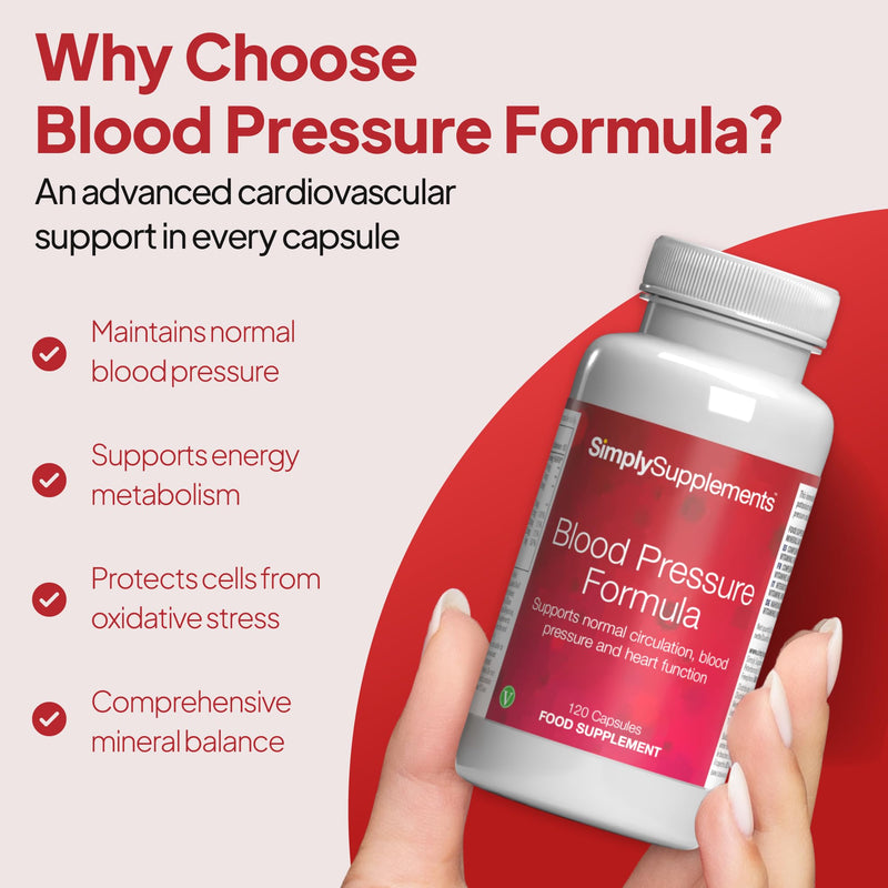 Blood Pressure Formula | with Garlic, Magnesium & Potassium | Vegan & Vegetarian Friendly | 120 Capsules = 2-Months’ Supply | Manufactured in The UK in Accordance with GMP Standards New Label Design