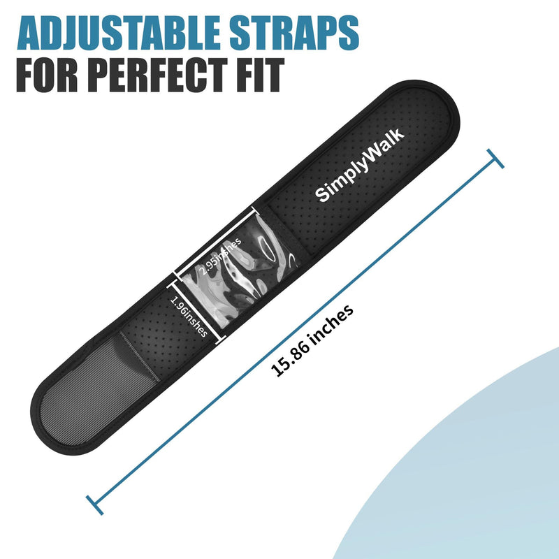 [Australia] - Ankle Band(Size X-Large) for Large Fitness Pedometer, (Counter NOT Included) Soft Wear Ankle Band with Transparent Pouch for Step Counter (Pedometer Not Included) (Black) 