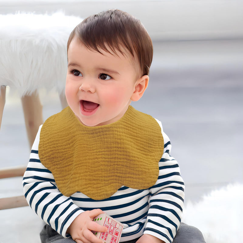 [Australia] - Muslin Baby Drooling Bibs Unisex Soft & Absorbent Multi-Layer Baby Bibs for Drooling and Teething Boys Girls Flower-8 