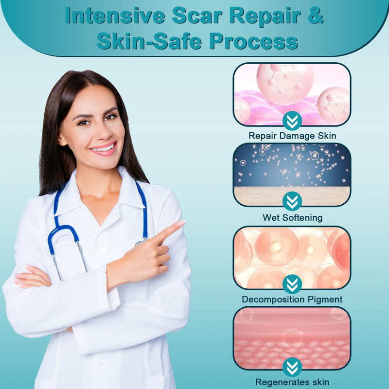 [Australia] - Scar Cream, Advanced Scar Gel for Old & New Scars, Professional Scar Removal Cream For Surgical Scars, Face, Body, Leg, Acne, Stitches, Burns, C-Section, Keloids, 1.76oz Large Blue 
